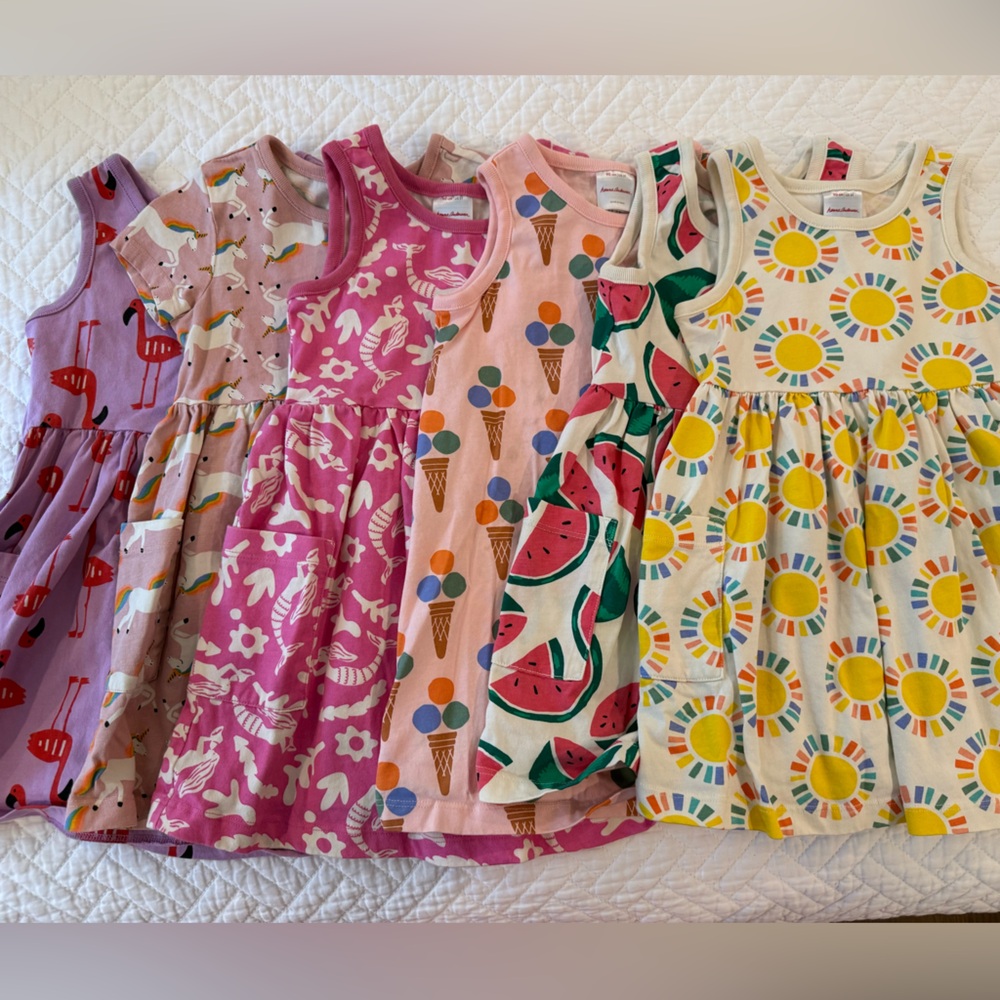 6 EUC Hannah Andersson Summer Dresses, Size 3T